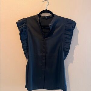 Express Black Ruffle Sleeve Blouse